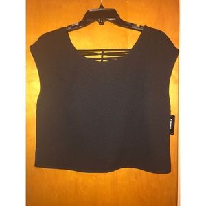 Express NWT Cropped Blouse with Caged Back